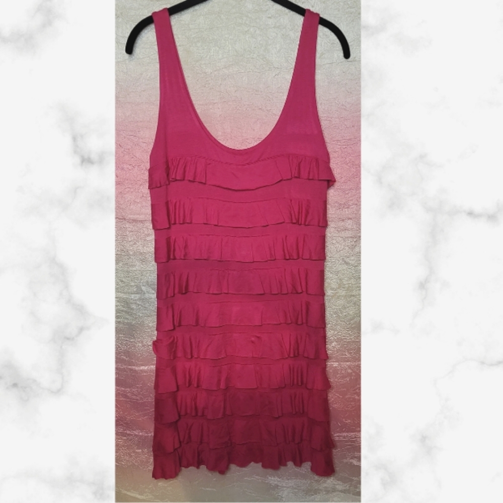 New Express pink ruffle dress size S NWT